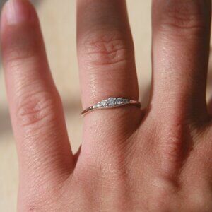 14k white gold ring with diamonds